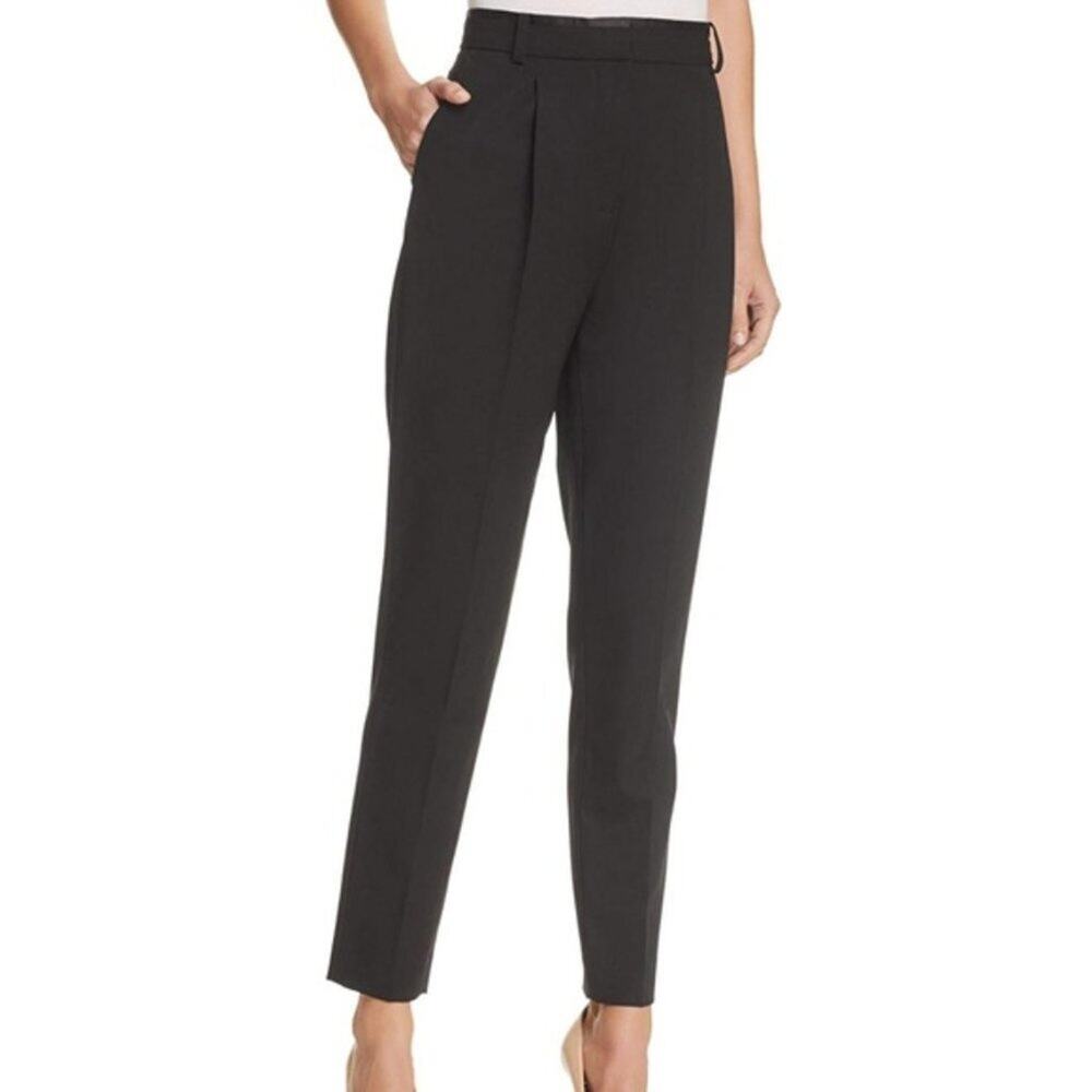 Rebecca Taylor Pleated Black Wool Trousers